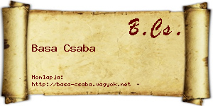 Basa Csaba névjegykártya